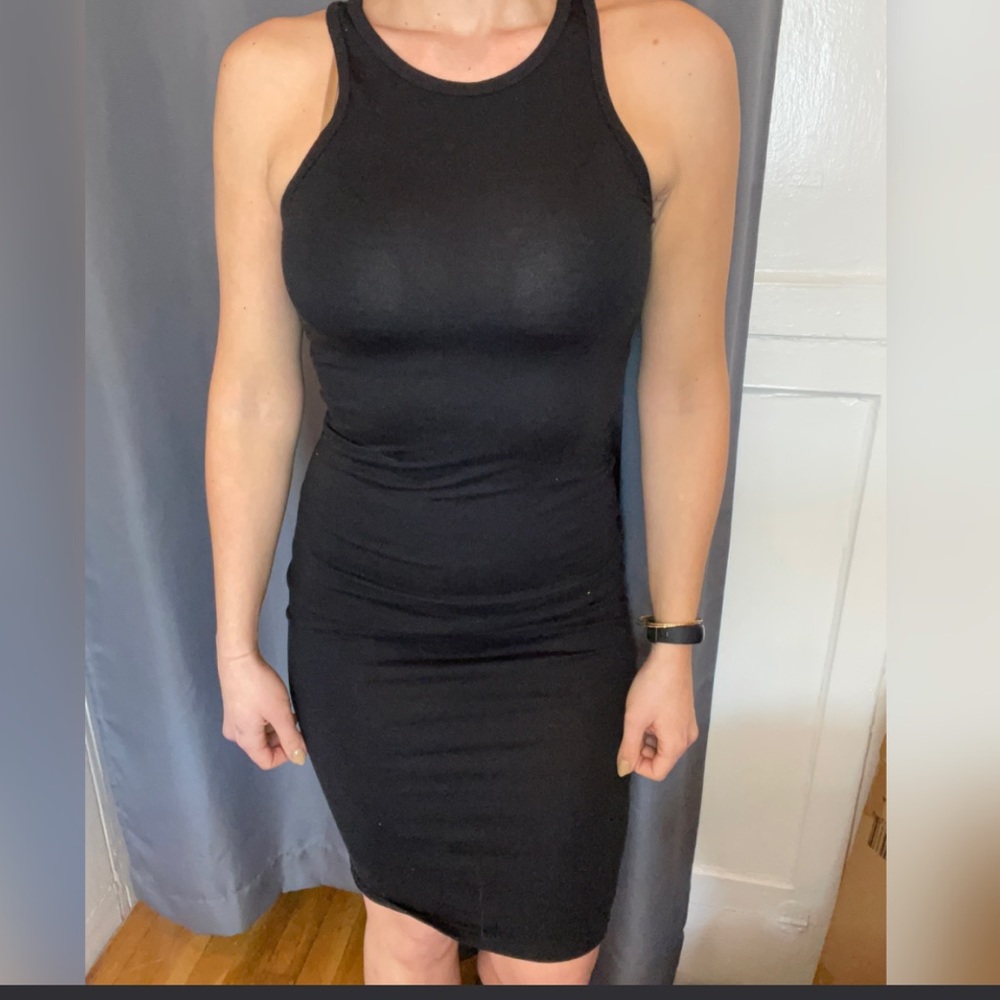 Black Express midi length dress